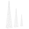 Miniatyrbild 5 av 8: vidaXL Ljuskoner LED set akryl flerfärgad 60/90/120 cm