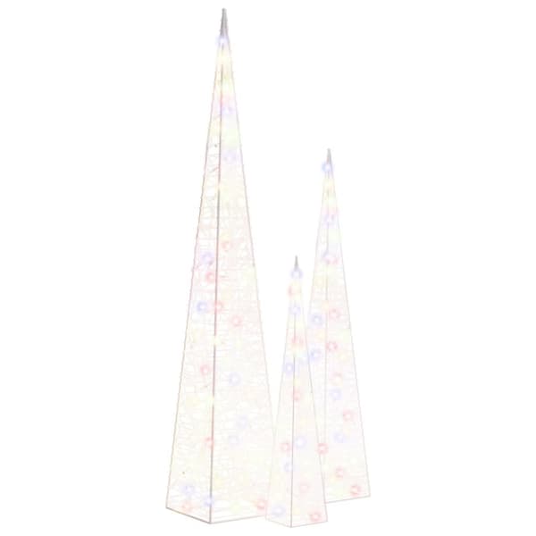 vidaXL Ljuskoner LED set akryl flerfärgad 60/90/120 cm