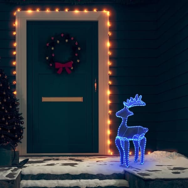 vidaXL Poro joulukoriste verkolla 306 LED-valoa 60x24x89 cm