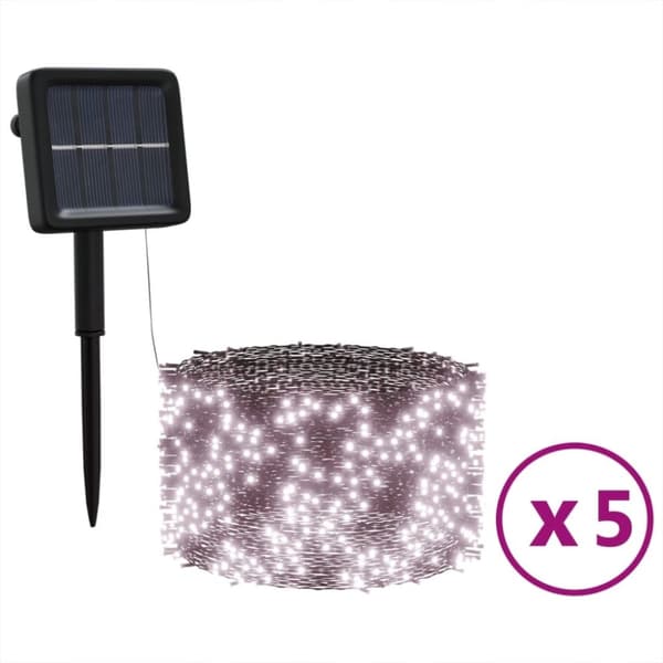 vidaXL Aurinkoenergia keijuvalot 5kpl 5x200 LED lämmin valk. sisä/ulko