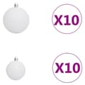 Pikkukuva 7 / 10: vidaXL 120-osainen Joulupallosetti latvalla 300 LED-valoa valk./harmaa