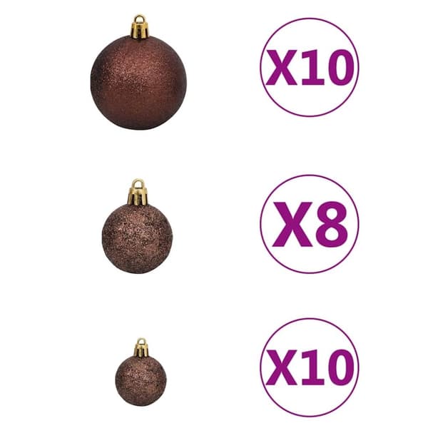 vidaXL Julgranskulor 120 st med spira och 300 LED guld och brons
