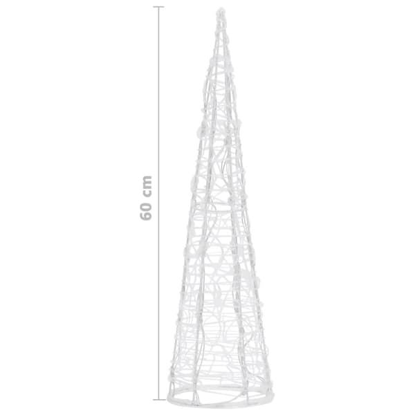 vidaXL LED koristevalopyramidi sininen akryyli 60 cm