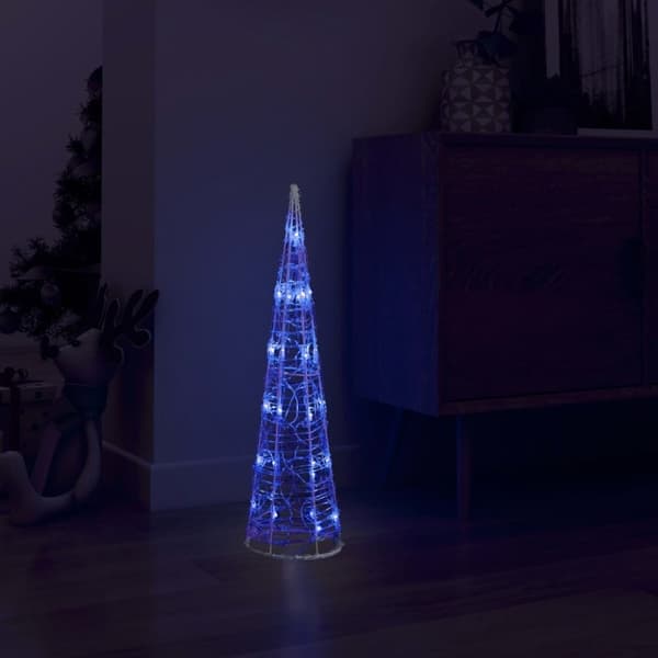 vidaXL LED koristevalopyramidi sininen akryyli 60 cm