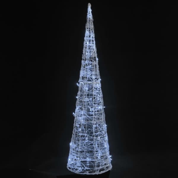 vidaXL dekorativ lyspyramide LED 120 cm akryl kold hvid