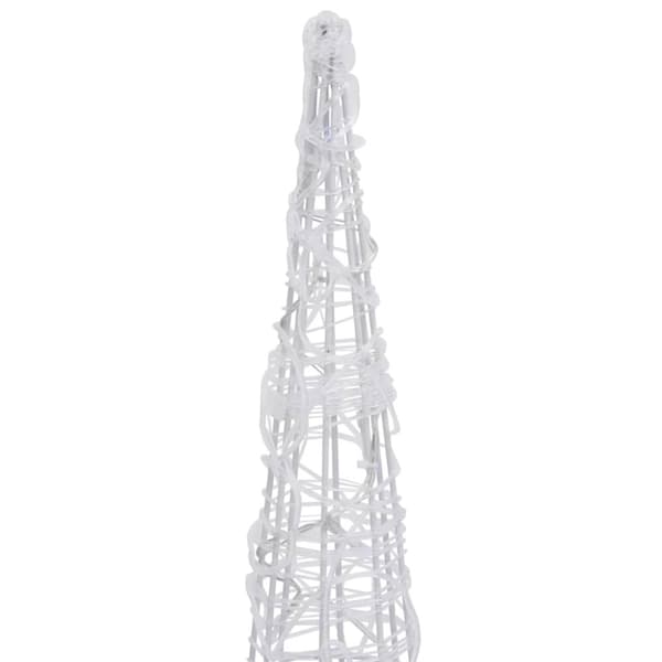 vidaXL Ljuskon LED pyramid akryl kallvit 90 cm