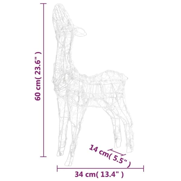 vidaXL Julereinsdyrfamilie akryl 160 LED 160 cm flerfarget