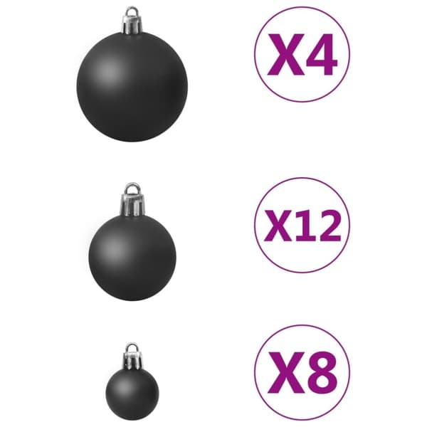 vidaXL julekuglesæt 100 stk. sort