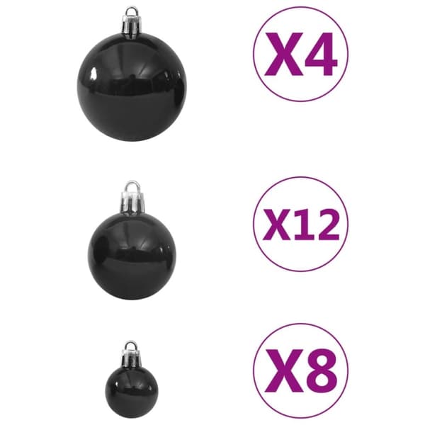 vidaXL julekuglesæt 100 stk. sort