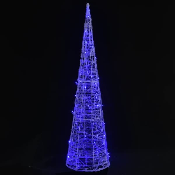 vidaXL LED-koristevalopyramidi sininen akryyli 90 cm
