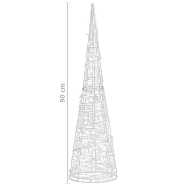 vidaXL LED-koristevalopyramidi värikäs akryyli 90 cm
