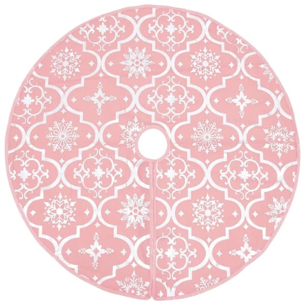 vidaXL luksuriøs skjuler til juletræsfod med julesok 122 cm stof pink