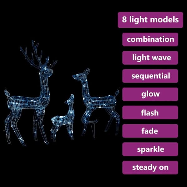 vidaXL Poroperhe joulukoriste akryyli 300 LED-valoa kylmän valkoinen