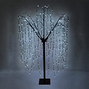 Weeping Willow Tree - Black - 240cm - Cool White | MonsterShop