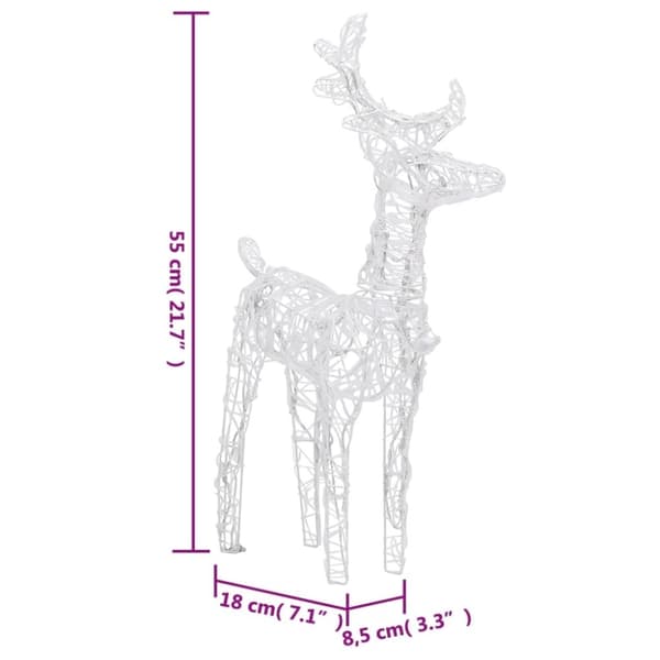 vidaXL Porot ja reki joulukoriste 160 LEDiä 130 cm akryyli