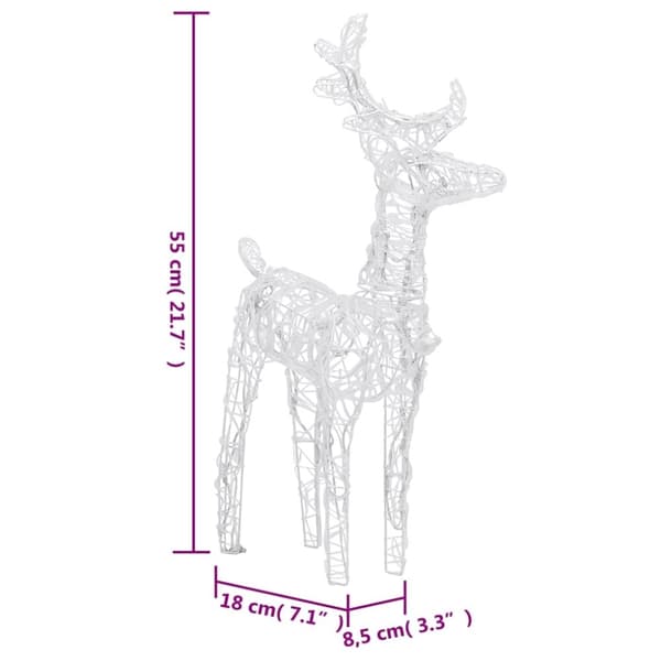 vidaXL Porot ja reki joulukoriste 160 LEDiä 130 cm akryyli