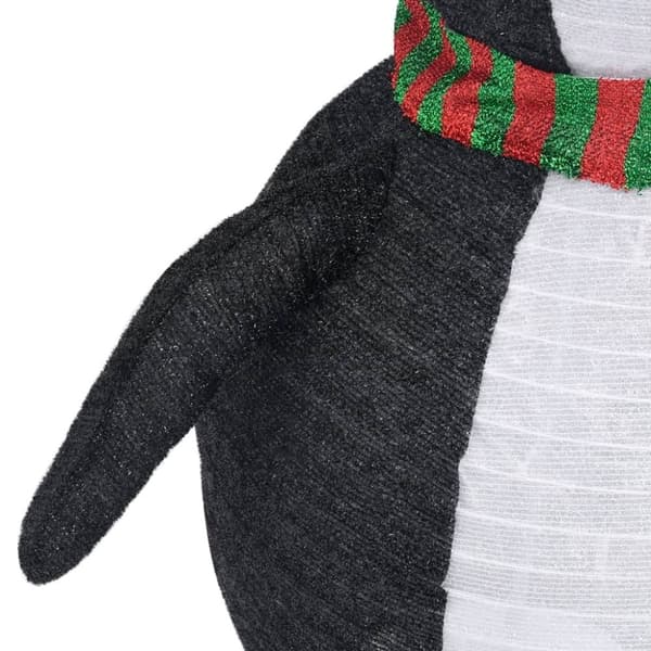 vidaXL dekorativ julepingvin m. LED-lys 120 cm luksuriøst stof