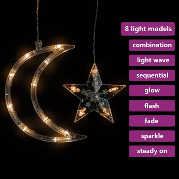 vidaXL fairy lights-lyskæder stjerne og måne 345 LED'er varm hvid