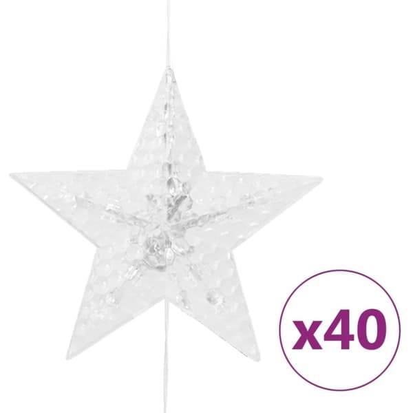 vidaXL LED-lysgardin med stjerner 200 LED'er 8 funktioner blåt lys