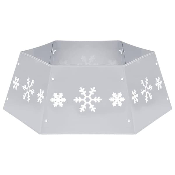 vidaXL Juletreskjørt sølv og hvitt Ø68x25 cm