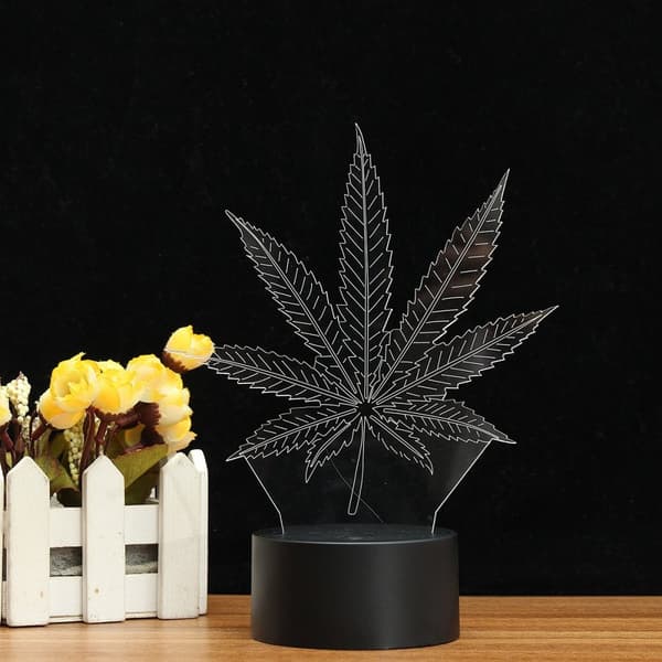 Kaukosäädin 16 väriä Maple Leaf 3D LED vaihtava kosketusvalo USB-lamppu