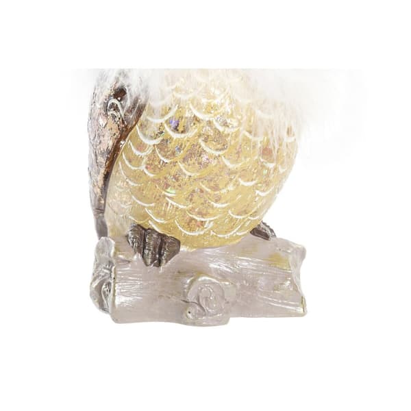 Julgranskula DKD Home Decor Uggla Harts (7,5 x 7,5 x 14 cm) (2 antal)