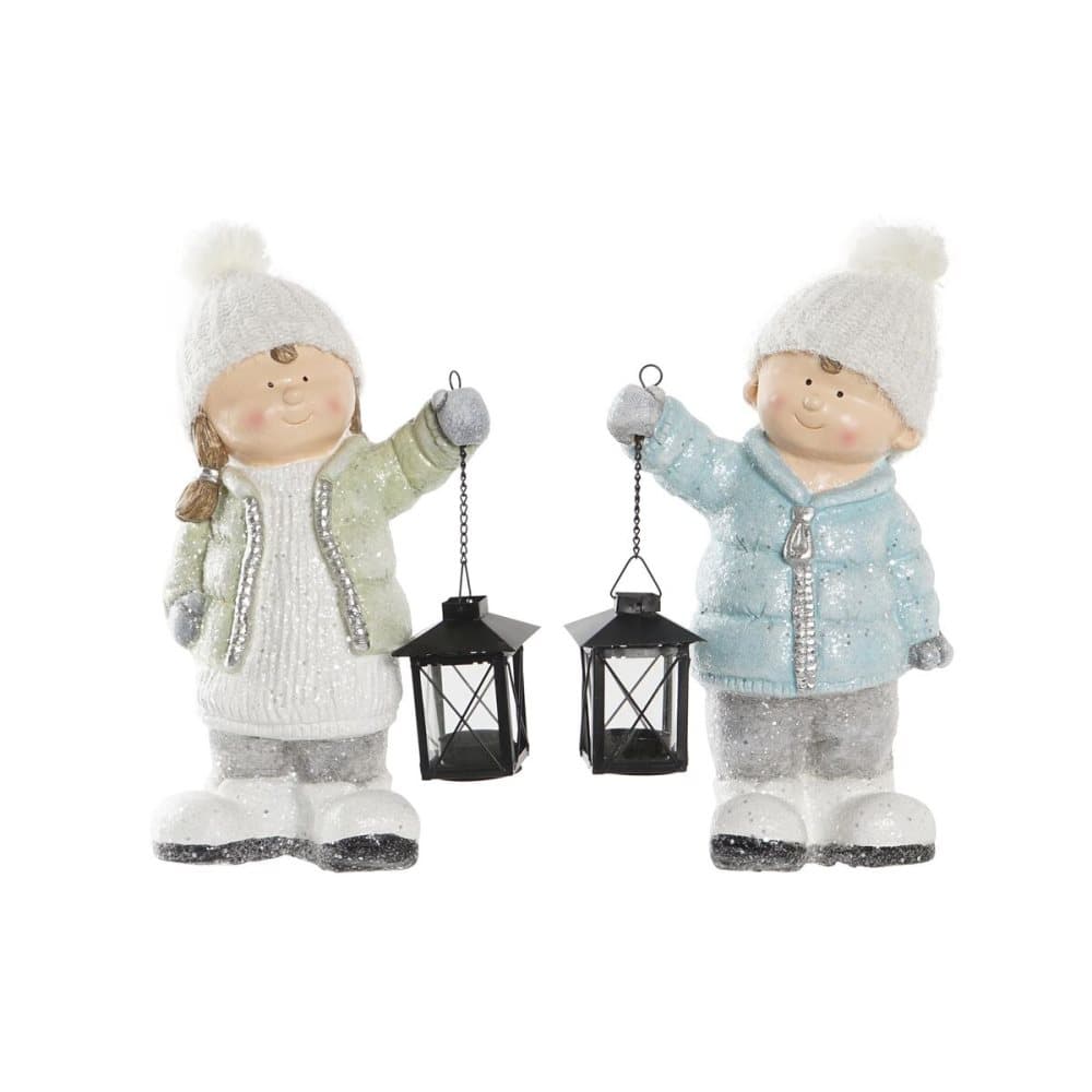 Julgranskula DKD Home Decor Pojkar Magnesium (20,5 x 13 x 33 cm) (2 antal)