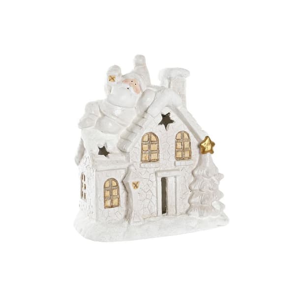 Julgranskula DKD Home Decor Hus Snöfall Magnesium (38 x 21 x 45 cm) (2 antal)
