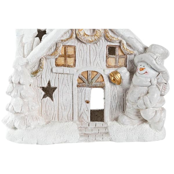 Julgranskula DKD Home Decor Hus Snöfall Magnesium (38 x 21 x 45 cm) (2 antal)