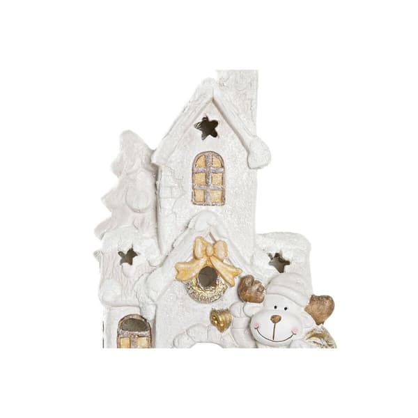Julgranskula DKD Home Decor Hus Snöfall Magnesium (38 x 21 x 45 cm) (2 antal)