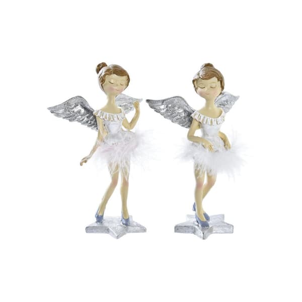 Julgranskula DKD Home Decor Harts Ängel (11 x 9 x 17 cm) (2 antal)