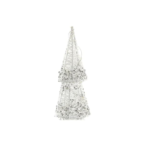 Belysning dekoration DKD Home Decor Jul Champagne Träd Vit (14 x 14 x 50 cm) (2 antal)