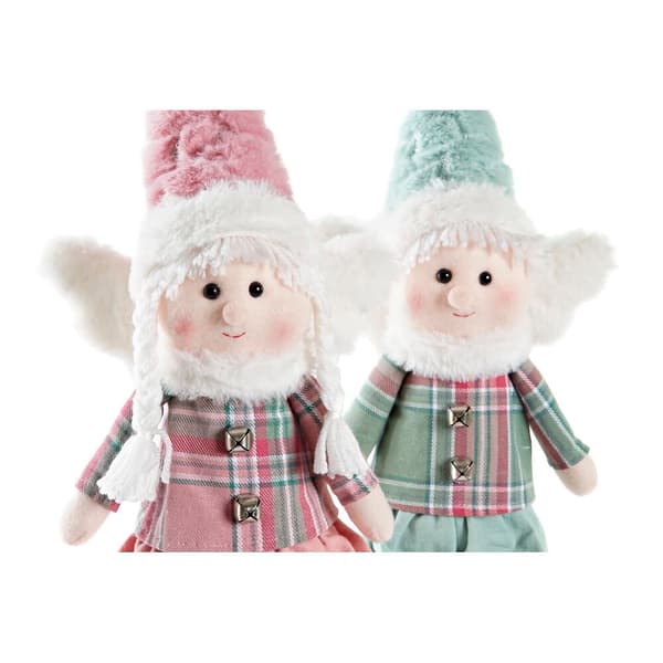 Prydnadsfigur DKD Home Decor Jul Fe Polyester Ängel (15 x 10 x 53 cm) (2 antal)