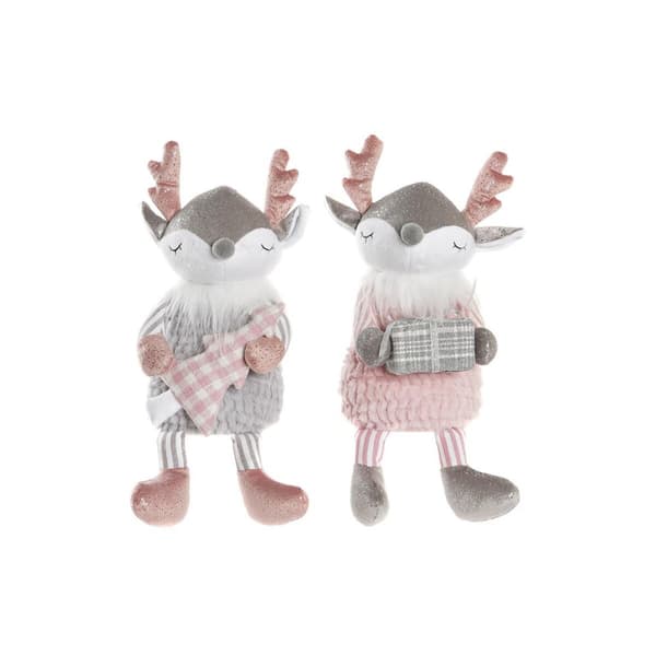 Prydnadsfigur DKD Home Decor Djur Polyester Rådjur (14 x 17 x 28 cm) (2 antal)