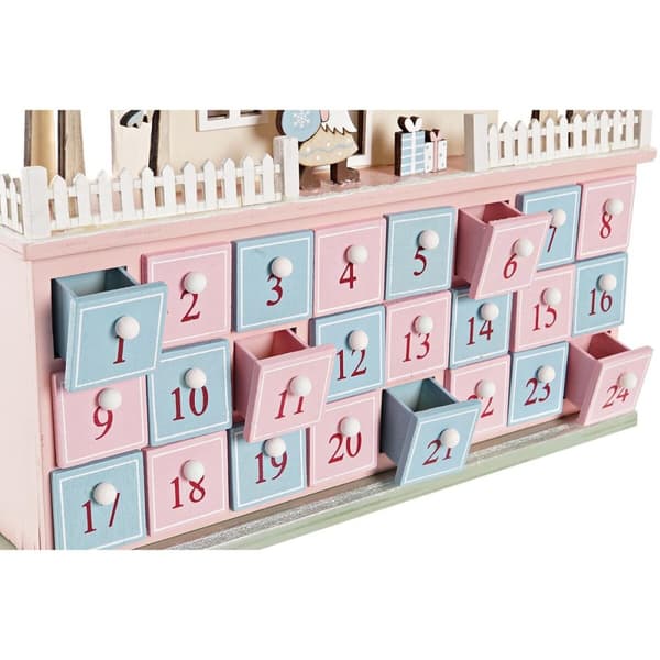 Adventskalender DKD Home Decor Trä Hus (32 x 8 x 33 cm) (2 antal)