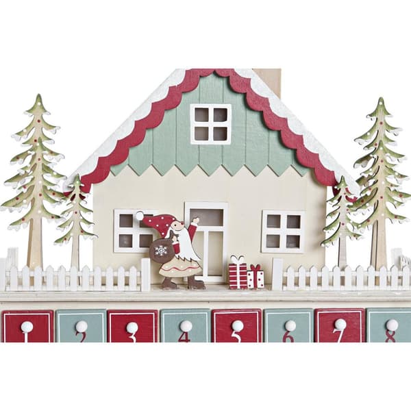 Adventskalender DKD Home Decor Trä Hus (32 x 8 x 33 cm) (2 antal)