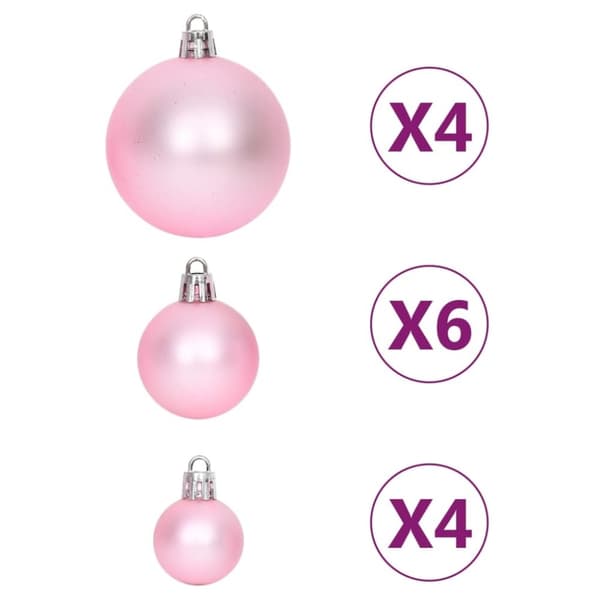 vidaXL Julgranskulor 108 st vit och rosa