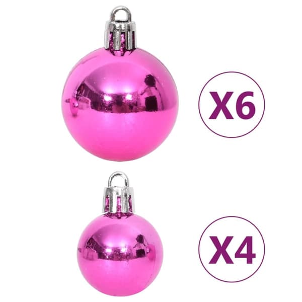 vidaXL Julgranskulor 108 st vit och rosa