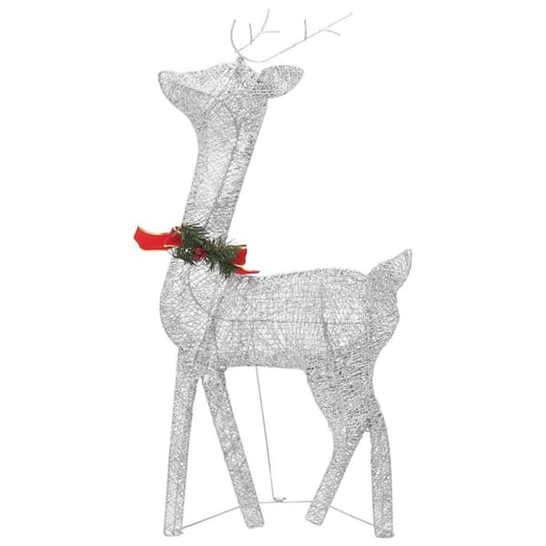 vidaXL Julrenar familj 270x7x90 cm silver kallvit
