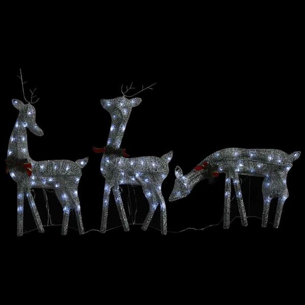 vidaXL Julrenar familj 270x7x90 cm silver kallvit