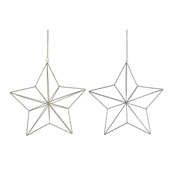 Julgranskula DKD Home Decor Metall Stjärna (2 antal) (30 x 11 x 30 cm)