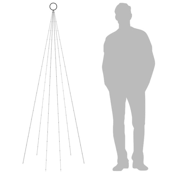 vidaXL juletræ til flagstang 108 LED'er 180 cm blåt lys
