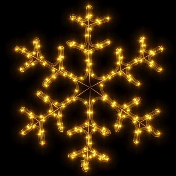 vidaXL Lumihiutale joulukoriste 144 lämpimän valk, LED-valoa 59x59 cm