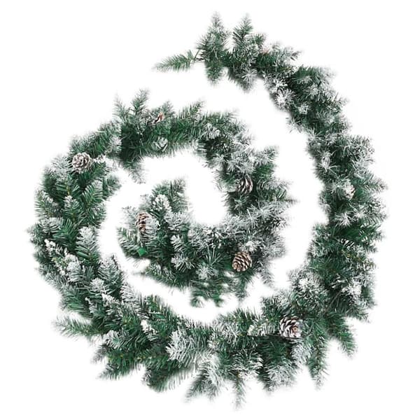 vidaXL Julgirlang med LED-lampor grön 2,7 m PVC