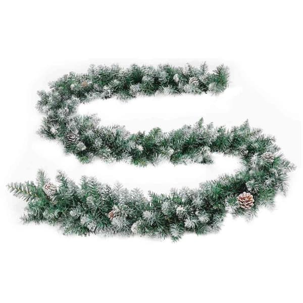 vidaXL juleguirlande med LED-lys 2,7 m PVC grøn