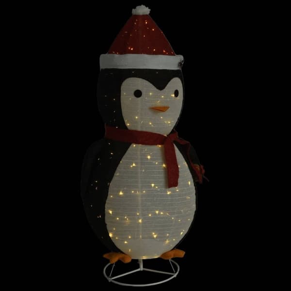 vidaXL Pingviini joulukoriste LED-valoilla ylellinen kangas 180 cm