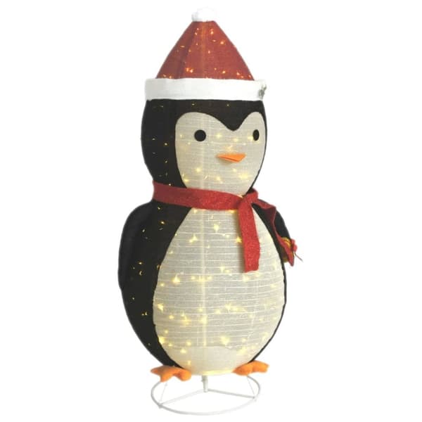 vidaXL Pingviini joulukoriste LED-valoilla ylellinen kangas 180 cm