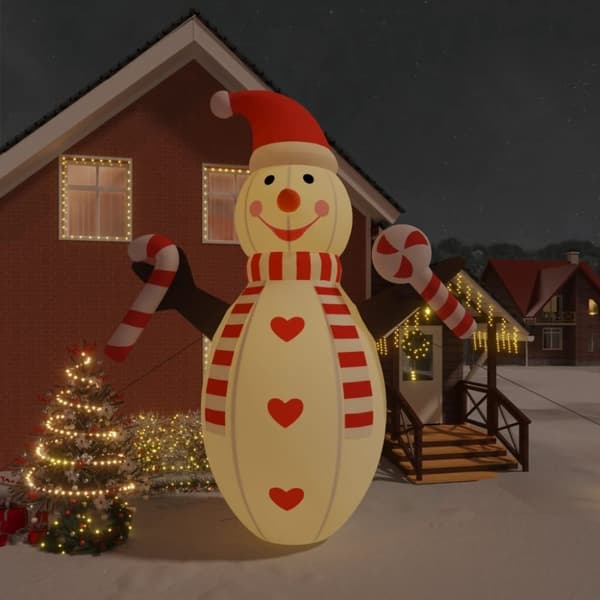 vidaXL Ilmatäytteinen jouluinen lumiukko LED-valoilla 630 cm
