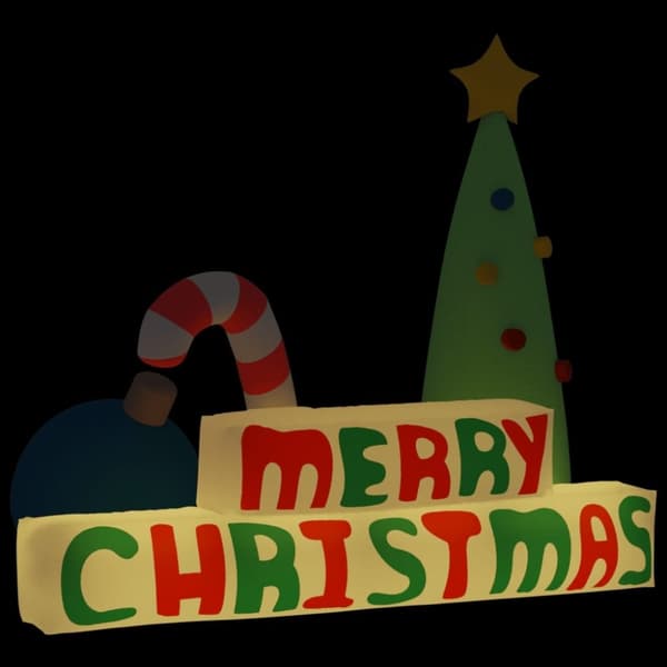 vidaXL oppustelig Merry Christmas-dekoration med LED'er 197 cm