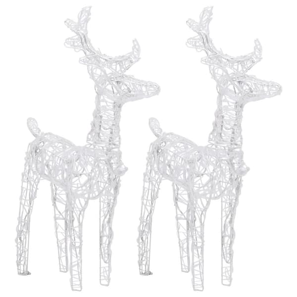 vidaXL rensdyr og kane 240 LED'er juledekoration akryl